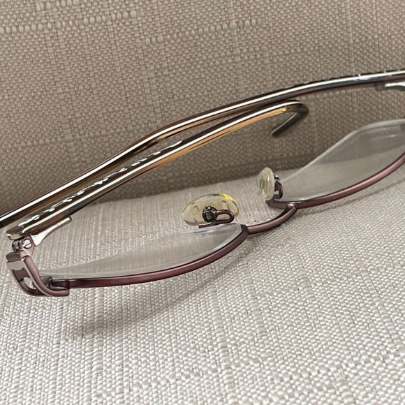 La Scala Women Eyeglasses Frame Half Rim Brown Tone Metal Glasses Frame 51]18 - Picture 7 of 13